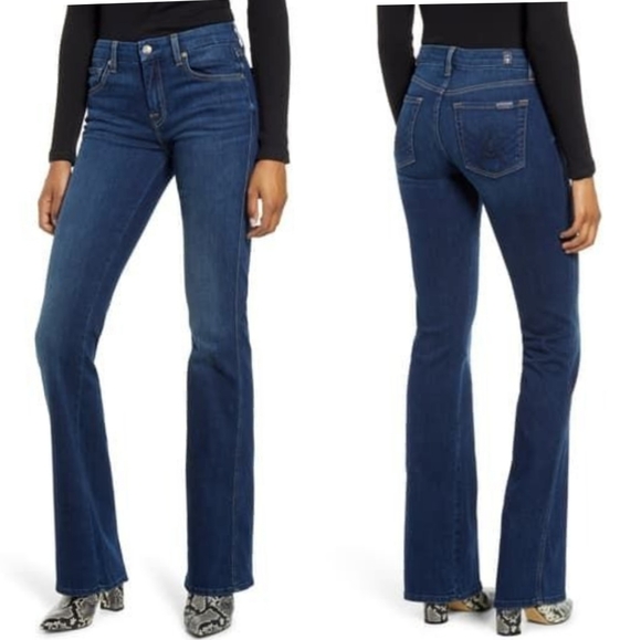 7 For All Mankind Denim - 7FAMK "A" Pocket Bootcut Jeans Darkwash Blue Denim Size 28/6